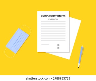 Flat Illustration about Unemployment benefits during covid-19 or coronavirus pandemic 