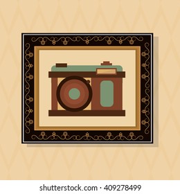 Flat illustration about vintage camera design 