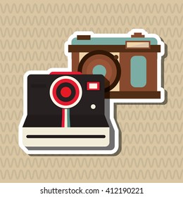 Flat illustration about vintage camera design 