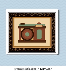 Flat illustration about vintage camera design 