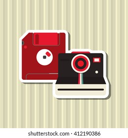 Flat illustration about vintage camera design 