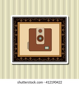 Flat illustration about vintage camera design 