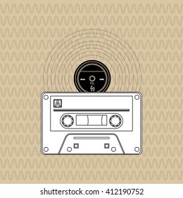 Flat illustration about vintage technology design 