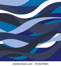 flat illustration of abstract background. waves of blue shades. background from waves of different shades of blue and white.