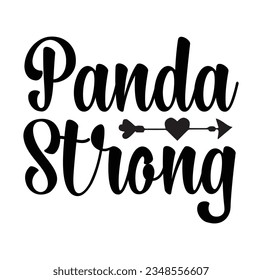 Flache Illustration mit bezauberndem Panda und handgezeichnetes Kalligrafisches Quot. Ideal für Poster, Einladungen, Postkarten. und T-Shirtes. Handgezeichnetes, handgezeichnetes Design der Pinselspitze.