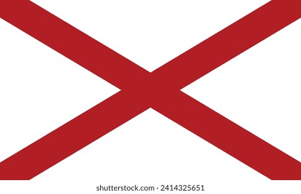 Flat Illustration of Alabama State flag. Alabama State flag design. Alabama wave flag.
