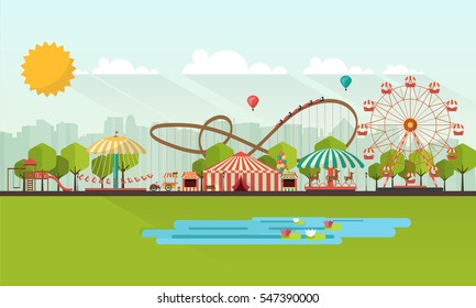 3,837 Theme park flat Images, Stock Photos & Vectors | Shutterstock