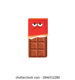 flat illustration of angry chocolate