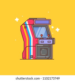 Flat illustration of arcade machine