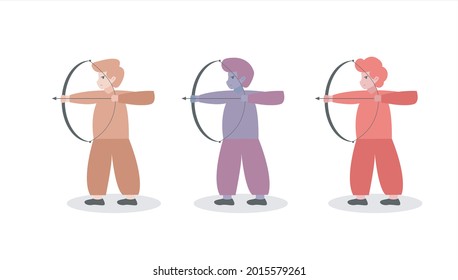 Flat illustration Archery player who will shoot