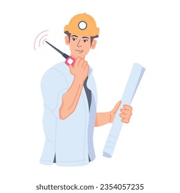 Una ilustración plana del teléfono del arquitecto