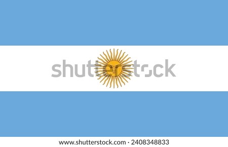 Flat Illustration of Argentina flag. Argentina nation flag design. 