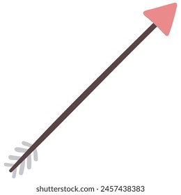 Flat illustration arrow cartoon isolated on white background.