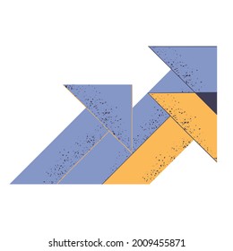 Flat illustration arrows grow up