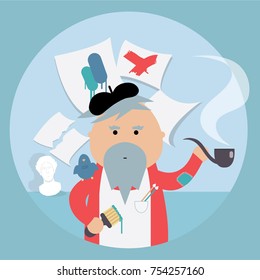 Flat illustration of artist