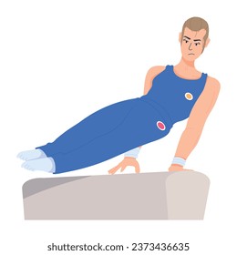 Here’s a flat illustration of artistic gymnastics 