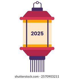 flat illustration of Asian-style red lanterns