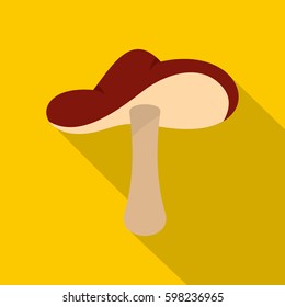 Flat illustration of autumn mushroom vector icon for web