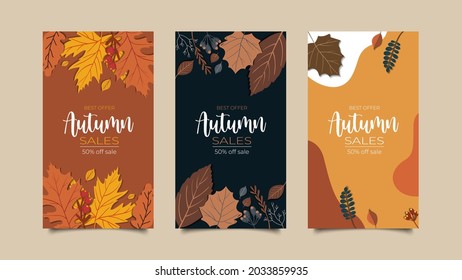 Flat Illustration Of Autumn Sale Banner for Social Media Post