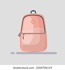 Flat illustration back to school bag, peach school bag