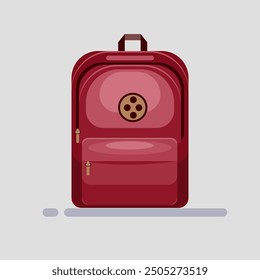 Flat illustration back to school bag, red school bag_ref