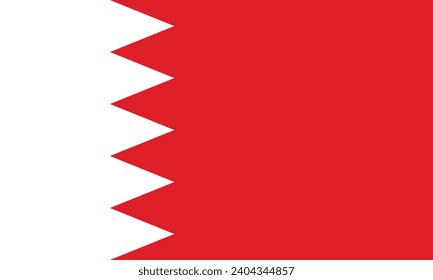  
Flat Illustration of the Bahrain flag. Bahrain national flag design. 