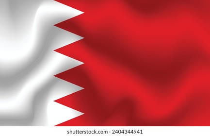 Flat Illustration of the Bahrain flag. Bahrain national flag design. Bahrain waves flag.