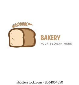 flat illustration of bakery and logo used for print