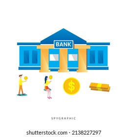 Flaches Banksymbol für Ihr Design
