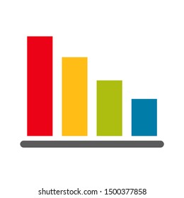 flat illustration of bar chart vector icon, graph sign symbol