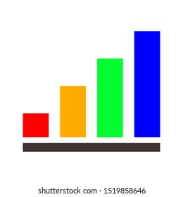 flat illustration of bar chart vector icon, graphic sign symbol on white background. icon vector illustration