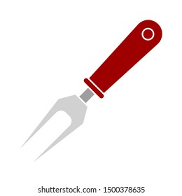 flat illustration of bbq fork vector icon. grill sign symbol
