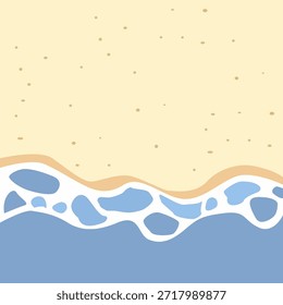 Ilustração plana de ondas da praia e do oceano