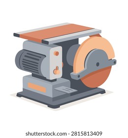 A flat illustration of a benchtop belt and disc sander combination machine for professional workshop finishing and sanding tasks.