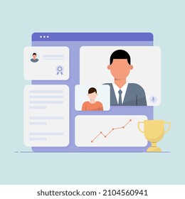 flat illustration of best worker of the year. suitable for website, poster, etc