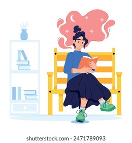 Here’s a flat illustration of a bibliophile 