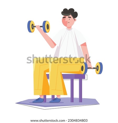 Flat illustration of bicep training 