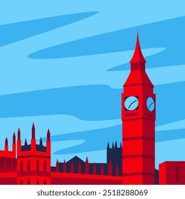 ilustração plana da torre do relógio big ben