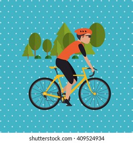 Flat illustration of bike lifesyle design