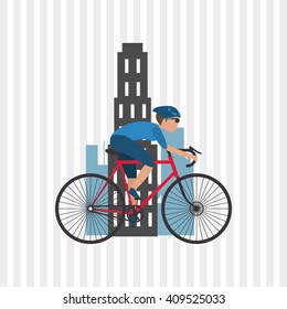 Flat illustration of bike lifesyle design