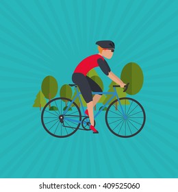 Flat illustration of bike lifesyle design