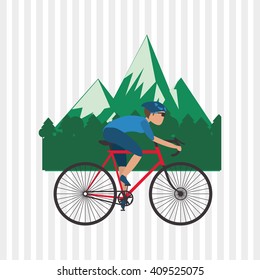 Flat illustration of bike lifesyle design