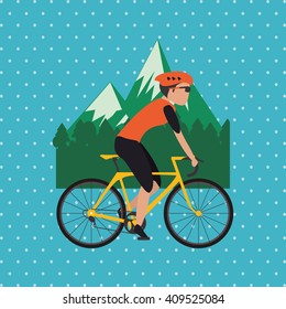 Flat illustration of bike lifesyle design