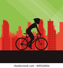 Flat illustration of bike lifesyle design
