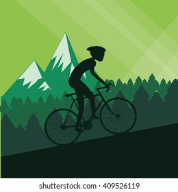 Flat illustration of bike lifesyle design