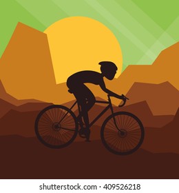Flat illustration of bike lifesyle design