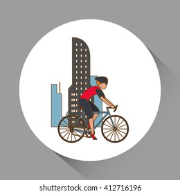 Flat illustration of bike lifesyle design, edita