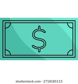 Flat Illustration Bill Money element
