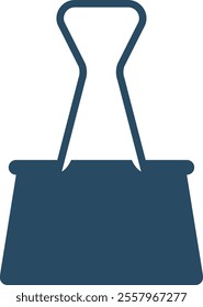 Flat Illustration of Binder Clip. Office Stuffs.