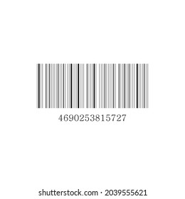 Flat illustration with black barcode icon on white background. Symbol, logo illustration. Flat vector illustration.